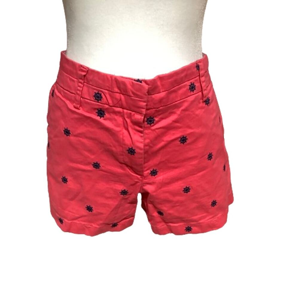 British Khaki Red High Waist Women's Shorts